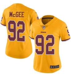 Women's Nike Washington Redskins #92 Stacy McGee Limited Gold Rush Vapor Untouchable NFL Jersey