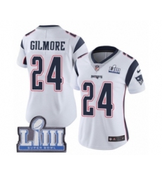 Women's Nike New England Patriots #24 Stephon Gilmore White Vapor Untouchable Limited Player Super Bowl LIII Bound NFL Jersey