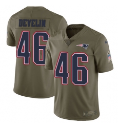 Youth Nike New England Patriots #46 James Develin Limited Olive 2017 Salute to Service NFL Jersey