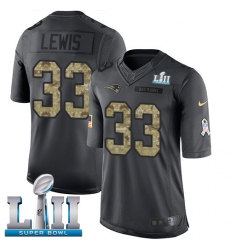 Youth Nike New England Patriots #33 Dion Lewis Limited Black 2016 Salute to Service Super Bowl LII NFL Jersey