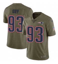 Men's Nike New England Patriots #93 Lawrence Guy Limited Olive 2017 Salute to Service NFL Jersey