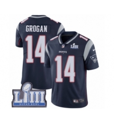Men's Nike New England Patriots #14 Steve Grogan Navy Blue Team Color Vapor Untouchable Limited Player Super Bowl LIII Bound NFL Jersey