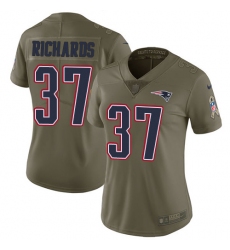 Women's Nike New England Patriots #37 Jordan Richards Limited Olive 2017 Salute to Service NFL Jersey