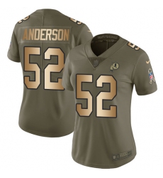 Women's Nike Washington Redskins #52 Ryan Anderson Limited Olive/Gold 2017 Salute to Service NFL Jersey