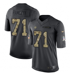 Youth Nike New Orleans Saints #71 Ryan Ramczyk Limited Black 2016 Salute to Service NFL Jersey