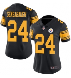 Women's Nike Pittsburgh Steelers #24 Coty Sensabaugh Limited Black Rush Vapor Untouchable NFL Jersey
