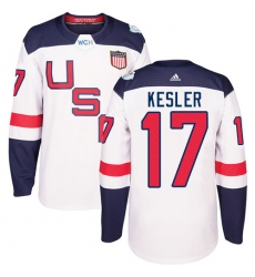 Youth Adidas Team USA #17 Ryan Kesler Premier White Home 2016 World Cup Ice Hockey Jersey