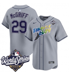 Men's Tampa Bay Rays #29 Jacob Melton Grey 2026 World Series Limited Stitched Baseball Jersey
