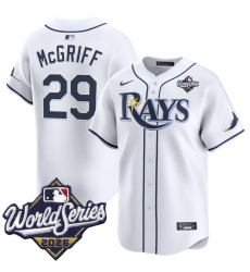 Men's Tampa Bay Rays #29 Jacob Melton White 2026 World Series Home Limited Stitched Baseball Jersey