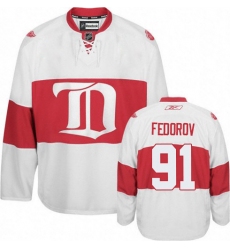 Youth Reebok Detroit Red Wings #91 Sergei Fedorov Authentic White Third NHL Jersey