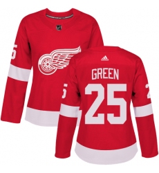 Women's Adidas Detroit Red Wings #25 Mike Green Authentic Red Home NHL Jersey