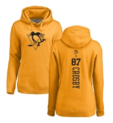 NHL Women's Adidas Pittsburgh Penguins #87 Sidney Crosby Gold One Color Backer Pullover Hoodie