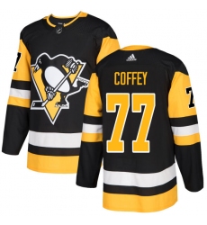 Men's Adidas Pittsburgh Penguins #77 Paul Coffey Authentic Black Home NHL Jersey