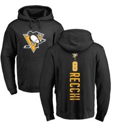 NHL Adidas Pittsburgh Penguins #8 Mark Recchi Black Backer Pullover Hoodie