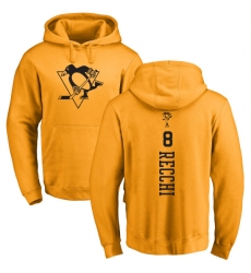 NHL Adidas Pittsburgh Penguins #8 Mark Recchi Gold One Color Backer Pullover Hoodie