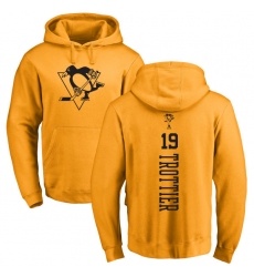 NHL Adidas Pittsburgh Penguins #19 Bryan Trottier Gold One Color Backer Pullover Hoodie