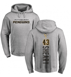 NHL Adidas Pittsburgh Penguins #43 Conor Sheary Ash Backer Pullover Hoodie