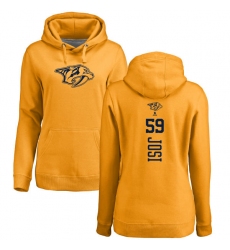 NHL Women's Adidas Nashville Predators #59 Roman Josi Gold One Color Backer Pullover Hoodie