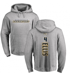 NHL Adidas Nashville Predators #4 Ryan Ellis Ash Backer Pullover Hoodie