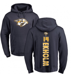 NHL Adidas Nashville Predators #14 Mattias Ekholm Navy Blue Backer Pullover Hoodie