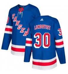 Men's Adidas New York Rangers #30 Henrik Lundqvist Premier Royal Blue Home NHL Jersey