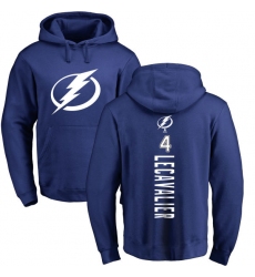 NHL Adidas Tampa Bay Lightning #4 Vincent Lecavalier Royal Blue Backer Pullover Hoodie
