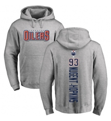 NHL Adidas Edmonton Oilers #93 Ryan Nugent-Hopkins Ash Backer Pullover Hoodie