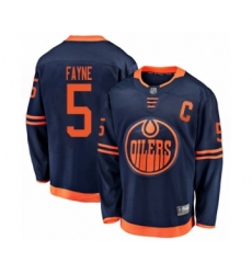 Men's Edmonton Oilers #5 Mark Fayne Authentic Navy Blue Alternate Fanatics Branded Breakaway Hockey Jersey
