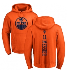 NHL Adidas Edmonton Oilers #11 Mark Messier Orange One Color Backer Pullover Hoodie