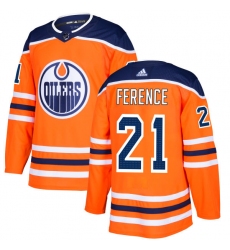 Men's Adidas Edmonton Oilers #21 Andrew Ference Authentic Orange Home NHL Jersey