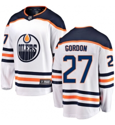 Men's Edmonton Oilers #27 Boyd Gordon Fanatics Branded White Away Breakaway NHL Jersey