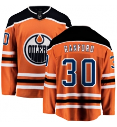 Men's Edmonton Oilers #30 Bill Ranford Fanatics Branded Orange Home Breakaway NHL Jersey