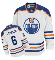 Youth Reebok Edmonton Oilers #6 Adam Larsson Authentic White Away NHL Jersey