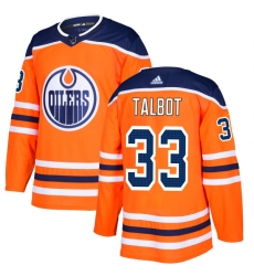 Men's Adidas Edmonton Oilers #33 Cam Talbot Authentic Orange Home NHL Jersey