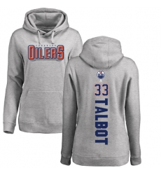 NHL Women's Adidas Edmonton Oilers #33 Cam Talbot Ash Backer Pullover Hoodie