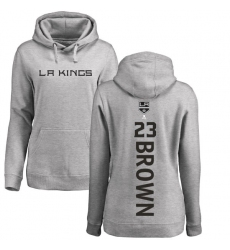 NHL Women's Adidas Los Angeles Kings #23 Dustin Brown Ash Backer Pullover Hoodie