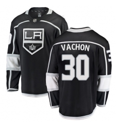 Youth Los Angeles Kings #30 Rogie Vachon Authentic Black Home Fanatics Branded Breakaway NHL Jersey
