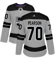 Women's Adidas Los Angeles Kings #70 Tanner Pearson Authentic Gray Alternate NHL Jersey