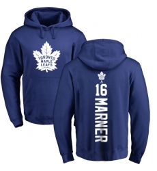 NHL Adidas Toronto Maple Leafs #16 Mitchell Marner Royal Blue Backer Pullover Hoodie