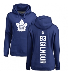 NHL Women's Adidas Toronto Maple Leafs #93 Doug Gilmour Royal Blue Backer Pullover Hoodie