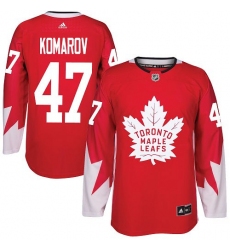 Men's Adidas Toronto Maple Leafs #47 Leo Komarov Premier Red Alternate NHL Jersey