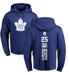 NHL Adidas Toronto Maple Leafs #25 James Van Riemsdyk Royal Blue Backer Pullover Hoodie