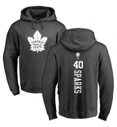 NHL Adidas Toronto Maple Leafs #40 Garret Sparks Charcoal One Color Backer Pullover Hoodie
