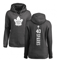 NHL Women's Adidas Toronto Maple Leafs #40 Garret Sparks Charcoal One Color Backer Pullover Hoodie