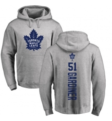 NHL Adidas Toronto Maple Leafs #51 Jake Gardiner Ash Backer Pullover Hoodie