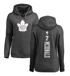 NHL Women's Adidas Toronto Maple Leafs #7 Lanny McDonald Charcoal One Color Backer Pullover Hoodie