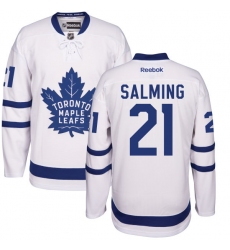 Women's Reebok Toronto Maple Leafs #21 Borje Salming Authentic White Away NHL Jersey