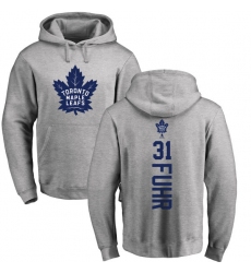 NHL Adidas Toronto Maple Leafs #31 Grant Fuhr Ash Backer Pullover Hoodie