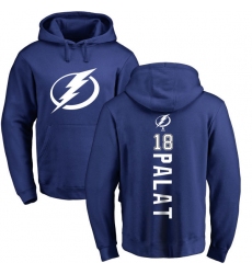 NHL Adidas Tampa Bay Lightning #18 Ondrej Palat Royal Blue Backer Pullover Hoodie