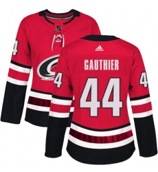Women's Adidas Carolina Hurricanes #44 Julien Gauthier Premier Red Home NHL Jersey